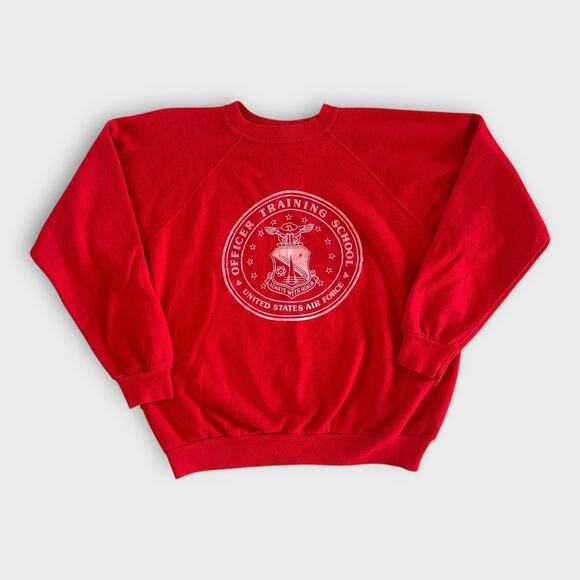 Vintage 70s/80s U.S. Air Force Officer Training School Sweatshirt sz Large Red - Picture 8 of 9